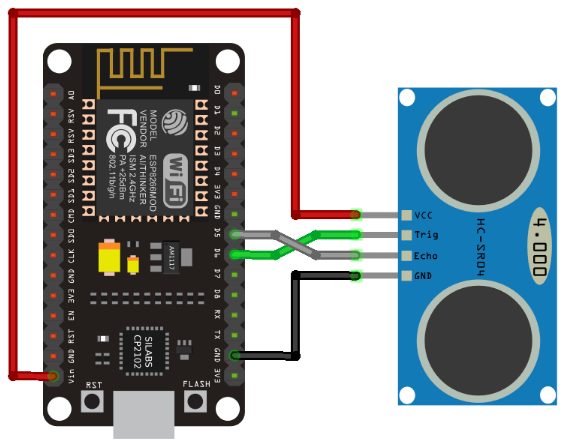 Program NodeMCU dengan Sensor Ultrasonic HC-SR04