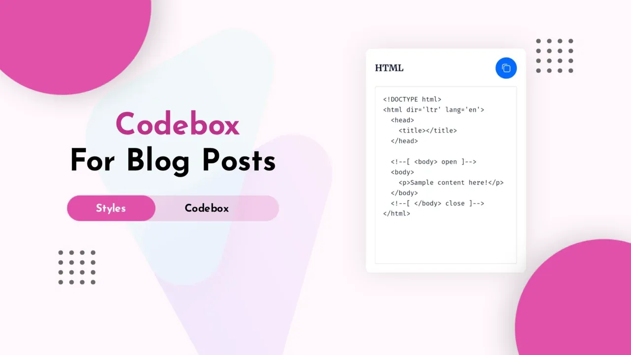 Codebox for Blog Posts