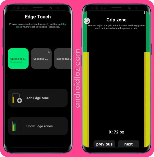 Add and Show Edge Blocked Zones in Edge Touch Module