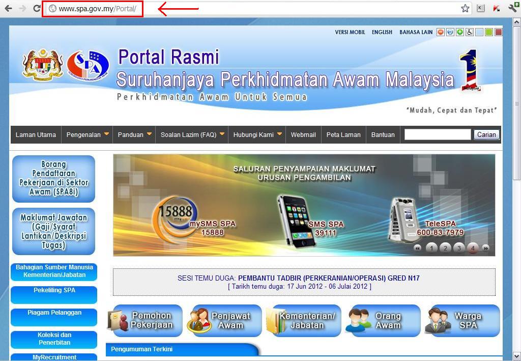 spa gov my aplikasi online