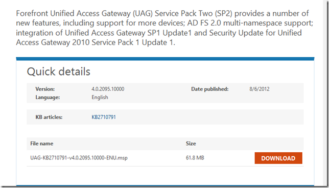 forefront uag sp1 update 1