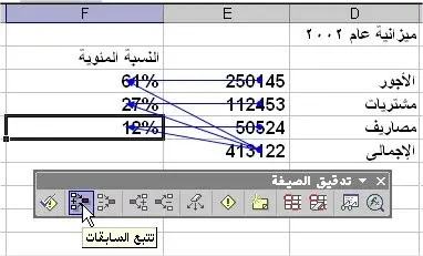 تدقيق الصيغ في برنامج اكسل