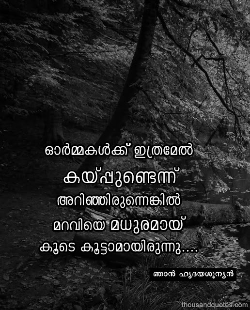Kwikk-Malayalam-sad-quotes-about-Life-and-memories-collection | ormakalkku ithramel kayppundennu arinjirunnenkil maraviye madhuramaay koode koottaamayirunnu
