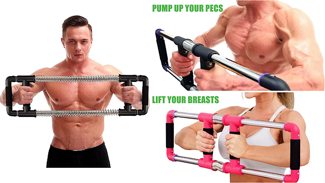 GOFITNESS Push Down Bar Machine Chest Expander at Home Workout Equipment