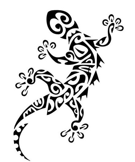 Tribal-Gecko-Tattoo-Design