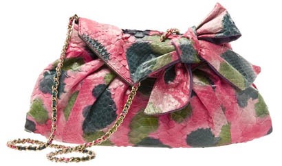 zagliani-pleat-painted-python-shoulder-bag
