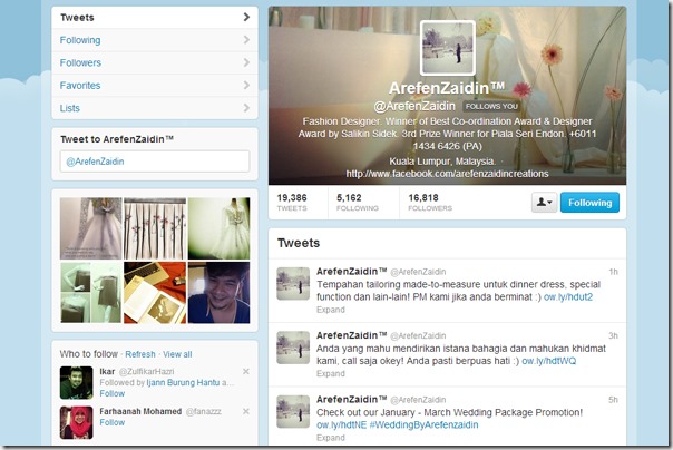 Twitter Arefen Zaidin.