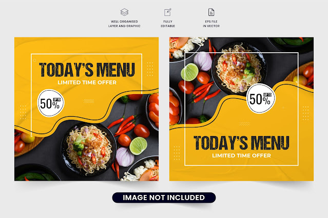 Food menu promo poster vector design free download