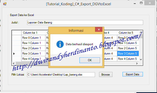 Export Data ke Excel dengan VB.NET dan C#