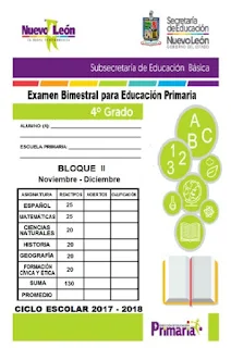 Cuarto Grado Segundo Bimestre Examen Bimestral para Primaria