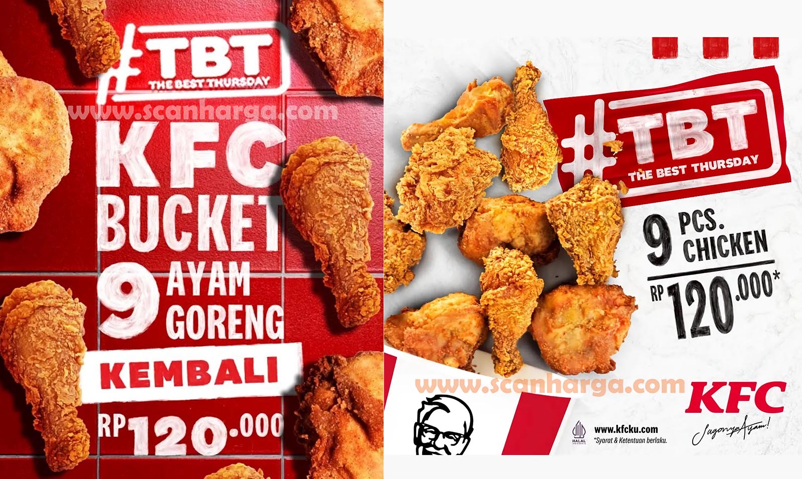 Promo KFC THE BEST THURSDAY - Beli KFC Bucket 9 Ayam Goreng cuma 120RB*