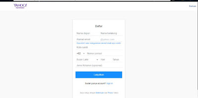 yahoo mail daftar baru lewat hp