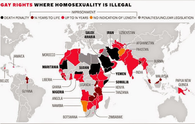 Map showing penalty for homosexuality