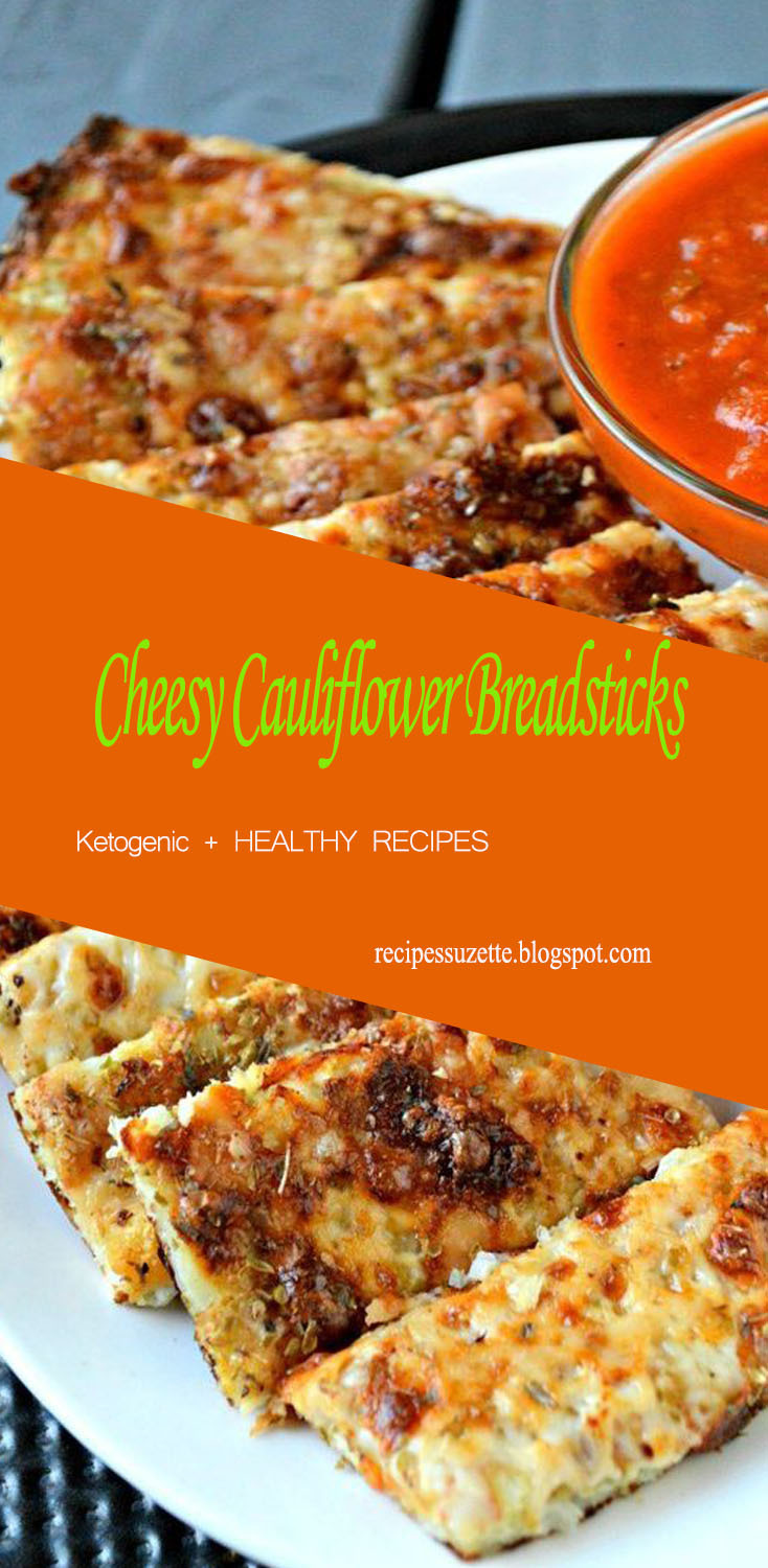 Cheesy Cauliflower Breadsticks recipe - a yummy way to get sneak cauliflower into your meal!