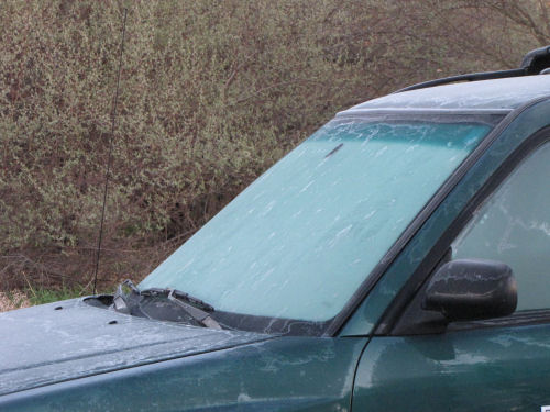 frost on car