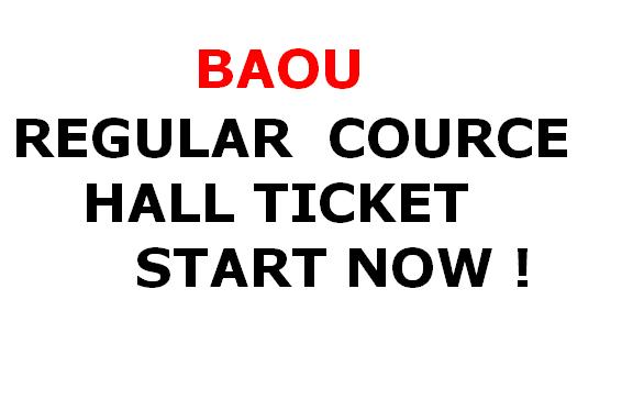 BAOU Regular Courses Hall ticket July-2017