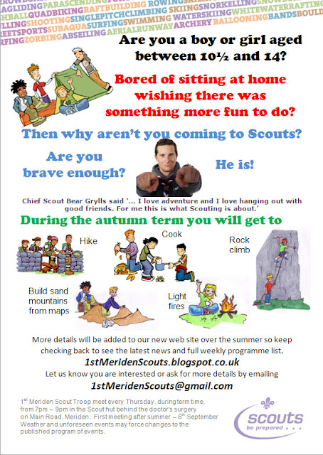 Scout Flyer sent out through Meriden school