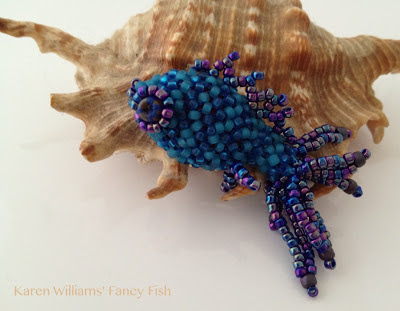 Stripey Fish,  blue and teal by Karen Williams
