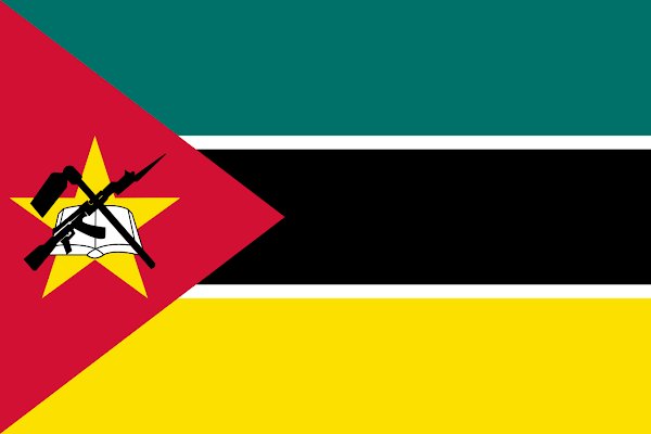 Logo Gambar Bendera Negara Mozambik PNG JPG ukuran 600 px