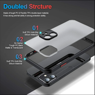 TULONG Shockproof Bumper Clear Phone Case For iPhone 14/13 Pro Max/12/11 Pro Max/XR/XS/6/6S/7/8 Plus With Matte Hard Cover