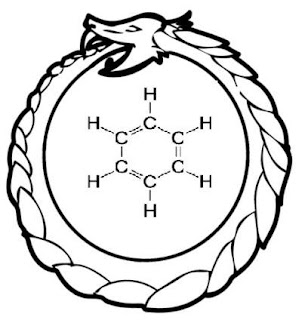 ouroboros benzena atomic molekul model