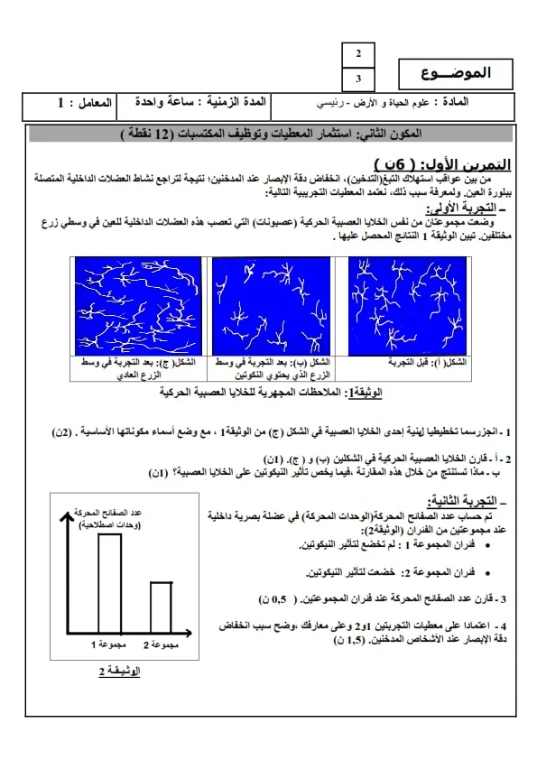 نموذج الإمتحان الجهوي الموحد سوس ماسة درعة مادة علوم الحياة و الأرض مع التصحيح 2012