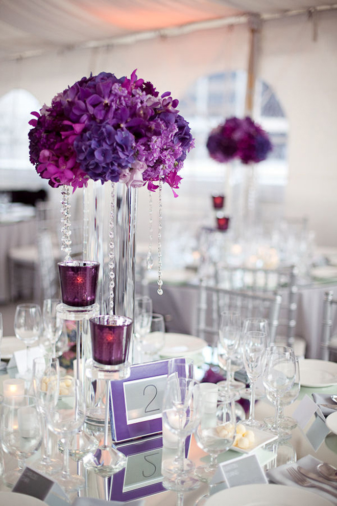 purple wedding centerpiece 24