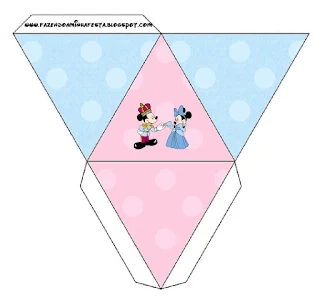 Mickey and Minnie King and Queen, Free Printable Pyramid Box.