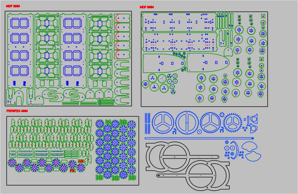 wooden clock plans dxf