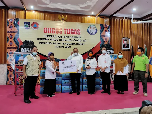 Gugus Tugas Covid-19 Terima Bantuan Produk Hasil Pelatihan Daring BLK NTB