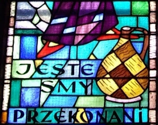 Jezus i Samarytanka, Łódź, witraże w katedrze, I skrutynium, przy studni