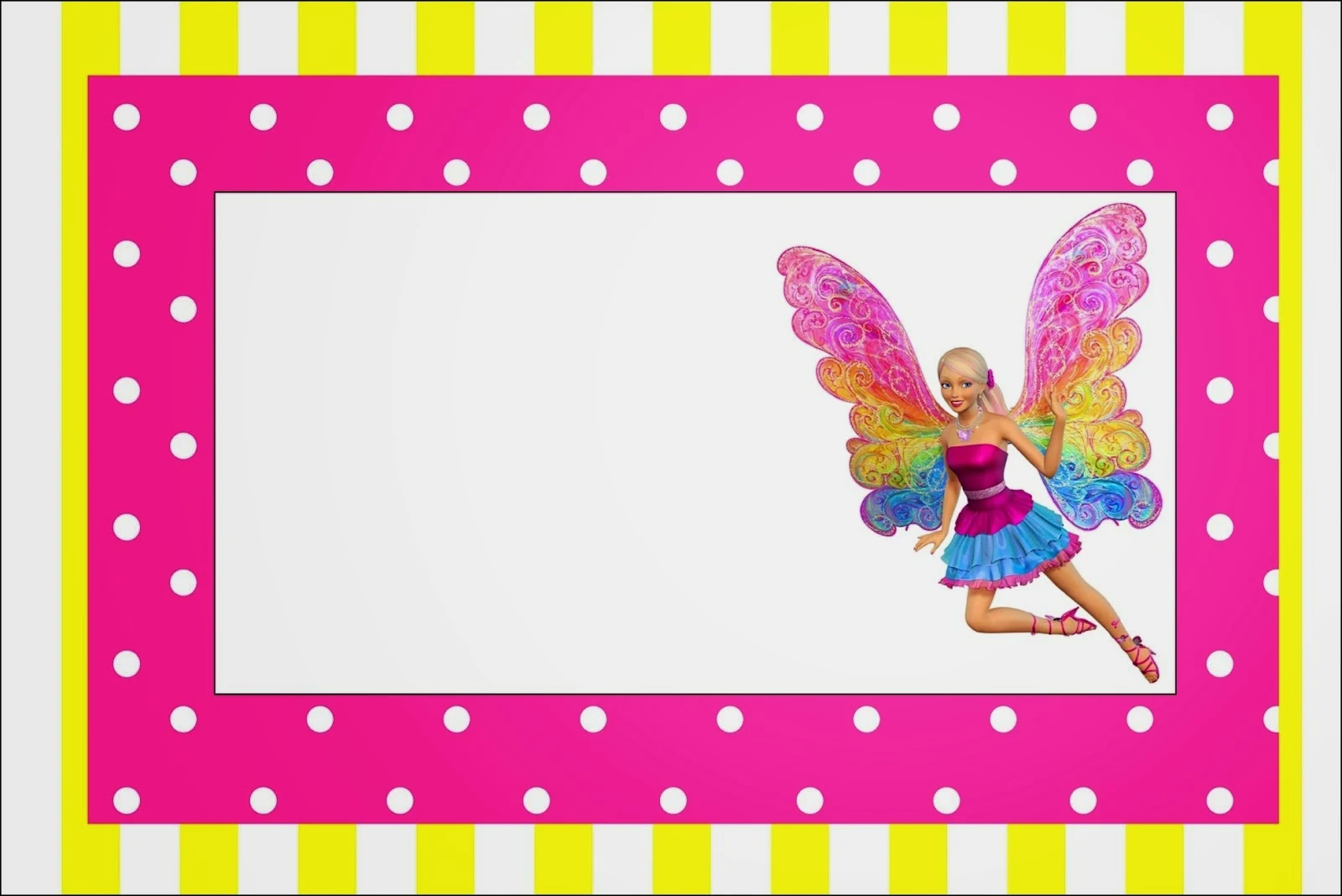 Barbie Fairytopia Free Printable Invitations, Labels or Cards.