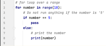 pass statement in Python