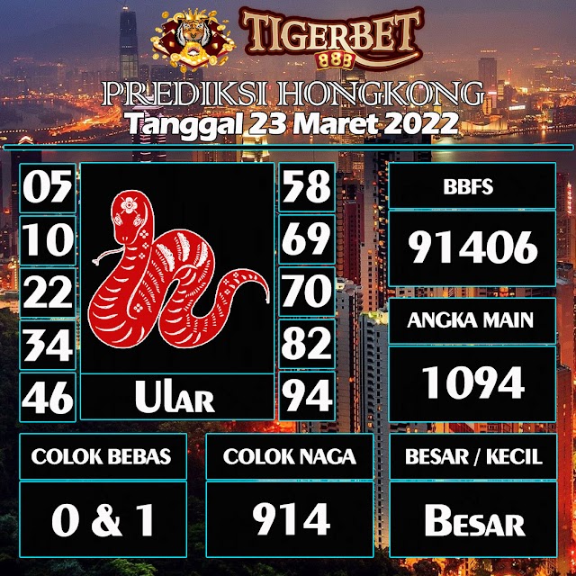 Prediksi Togel Hongkong Tanggal 23 Maret 2022 Tigerbet888