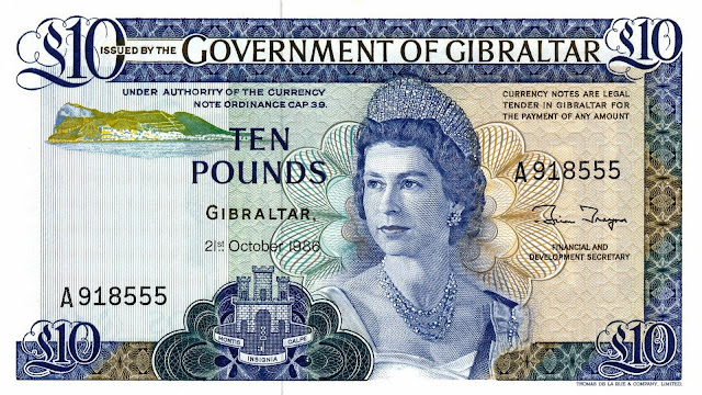 Gibraltar Banknotes 10 Pounds banknote 1986 Queen Elizabeth II