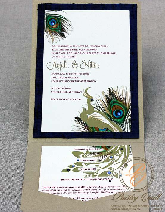 Peacock Themed Hindu Wedding Invitations