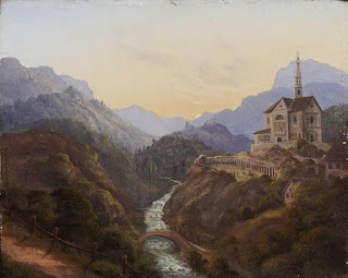Вечерний горный пейзаж с церковью, неизвестная дата.jpg