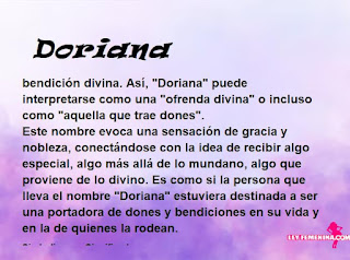 significado del nombre Doriana