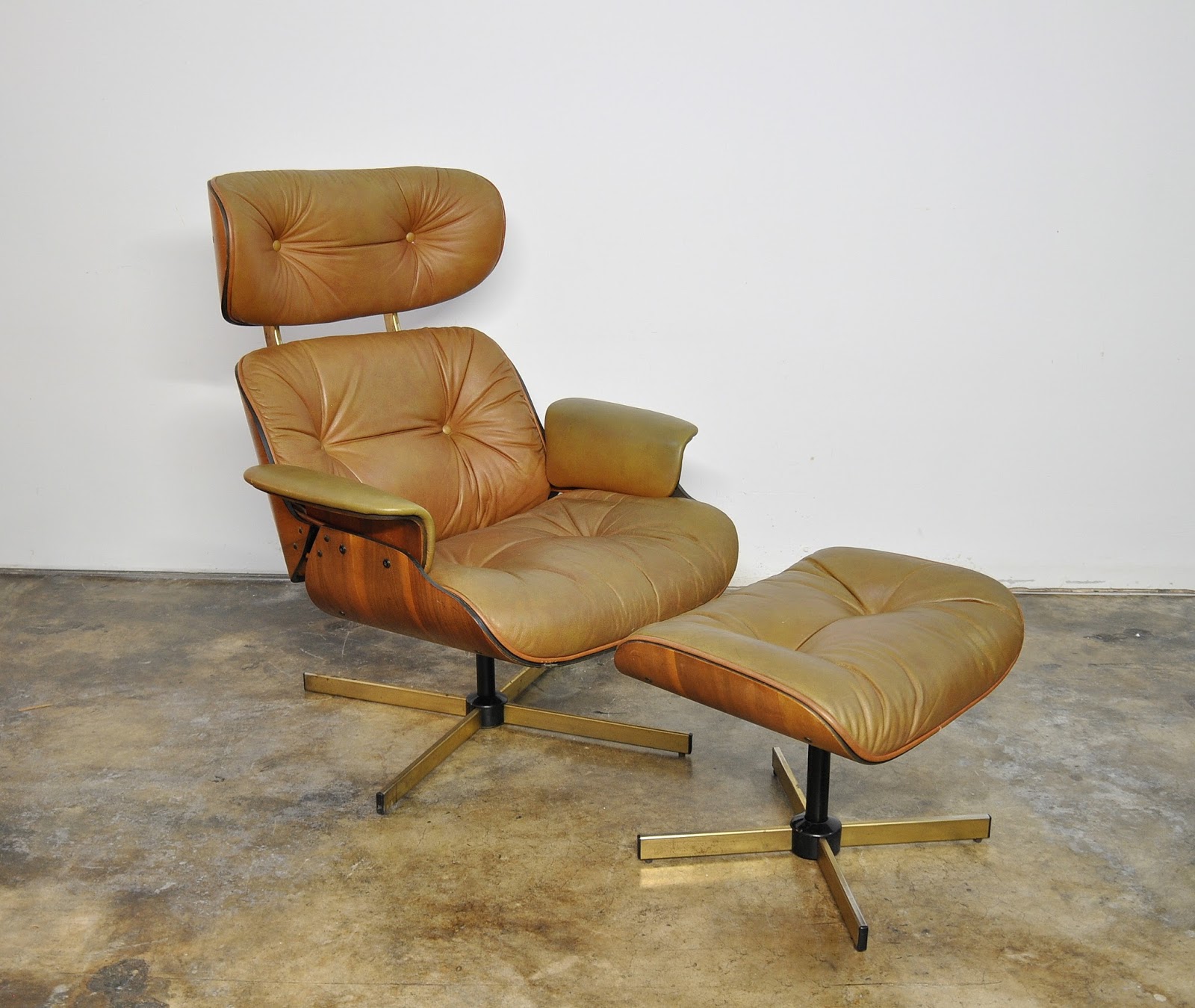SELECT MODERN: Plycraft Eames Style Leather Lounge Chair ...