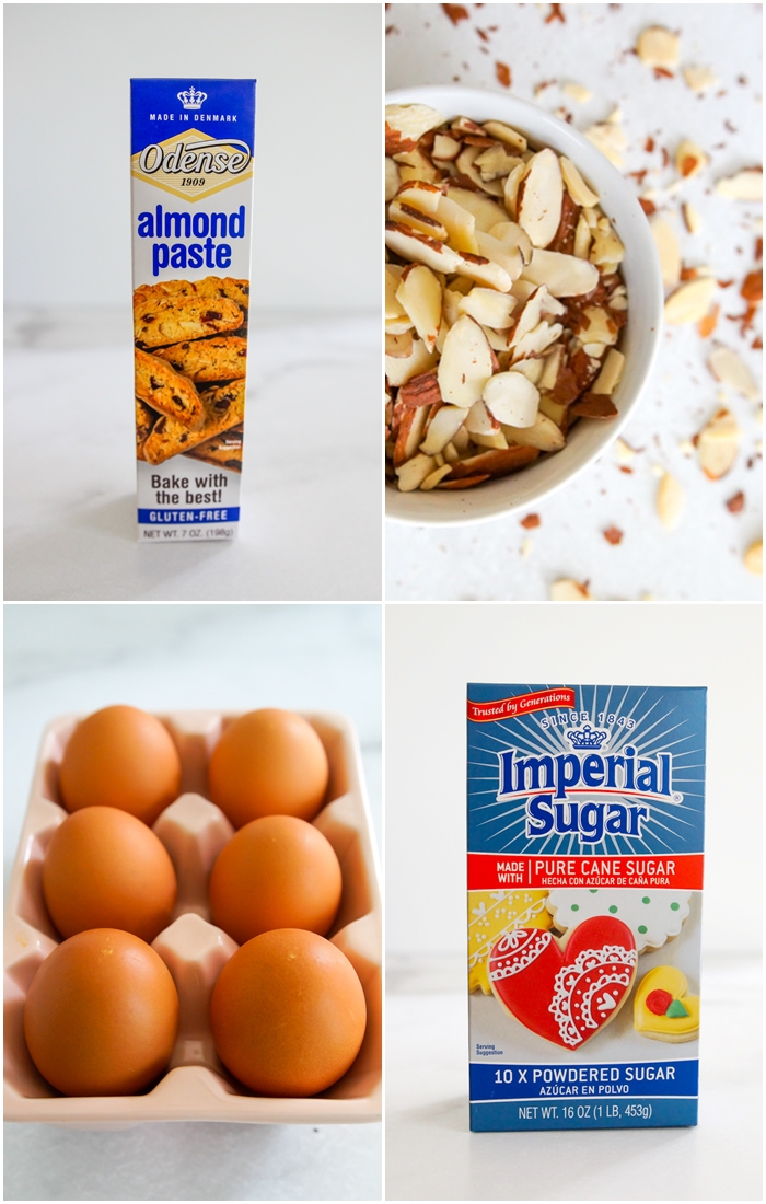 Almond Stuffed French Toast ingredients: almonds, almond paste, eggs, Imperial Sugar