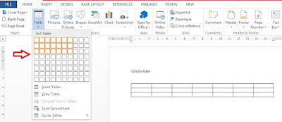 Cara Membuat table di ms word