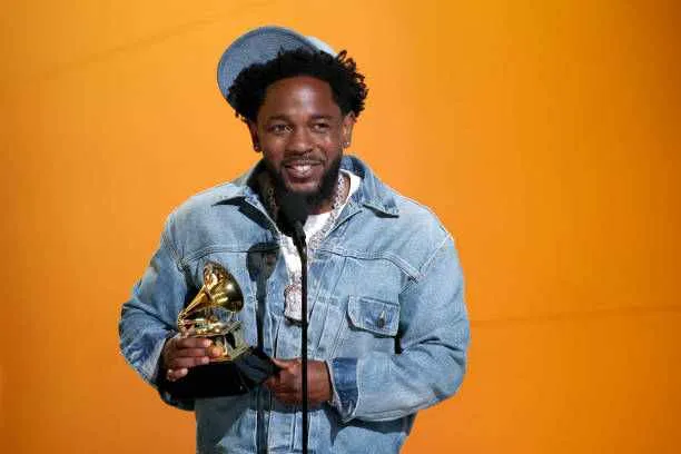 Kendrick Lamar accepts the Record of the Year award for "Not Like Us" onstage at the 67th Grammy Awards on February 2, 2025, in Los Angeles, California. Photo by Kevin Mazur/Getty Images