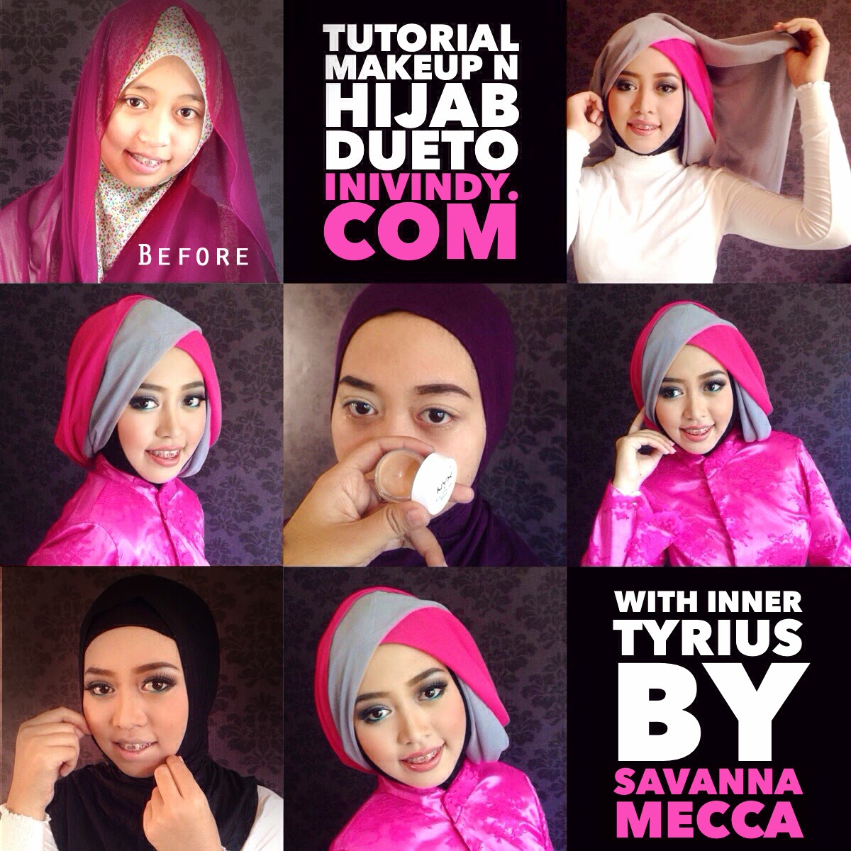 Tutorial Hijab Pesta Segi Empat 2 Warna Tutorial Hijab Paling