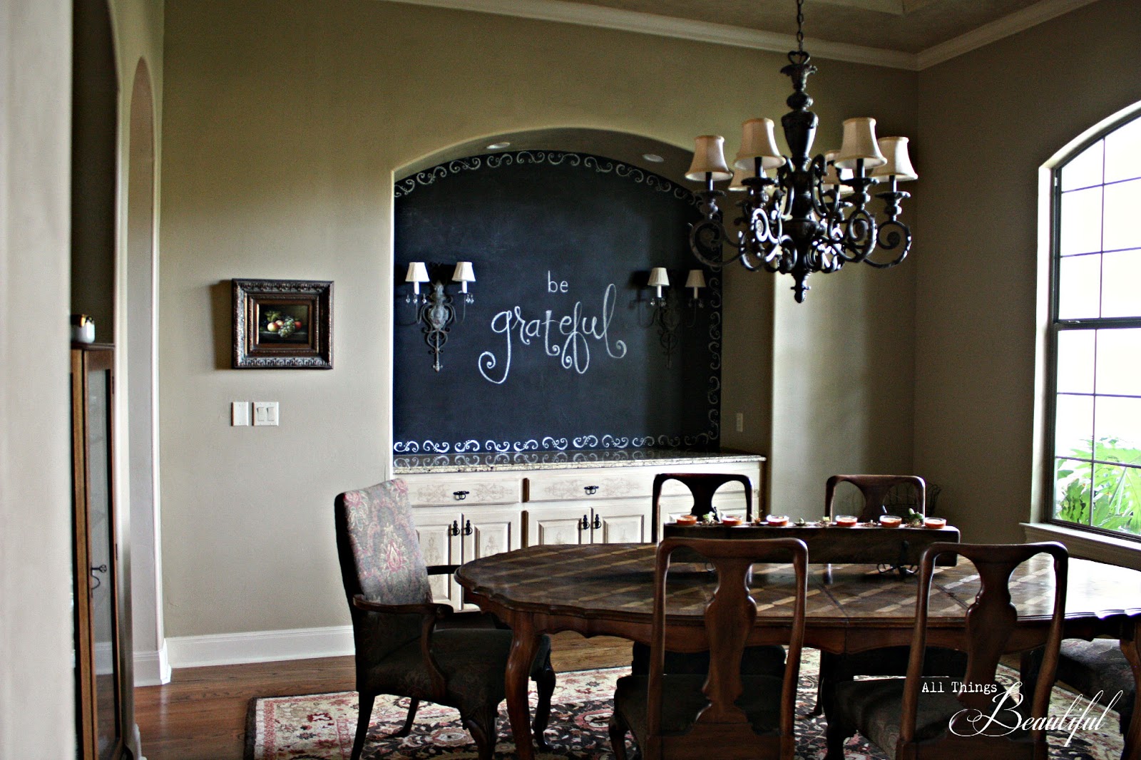 All Things Beautiful Dining Room Chalkboard Wall