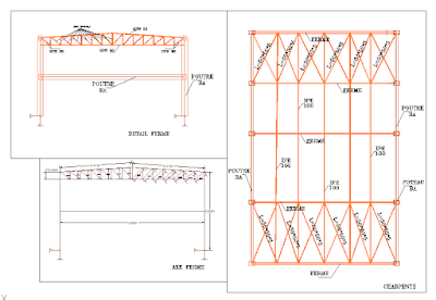 Plan structure Charpente métallique dwg