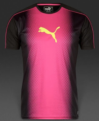 Desain Jersey Futsal Puma Warna Pink Kombinasi Hitam