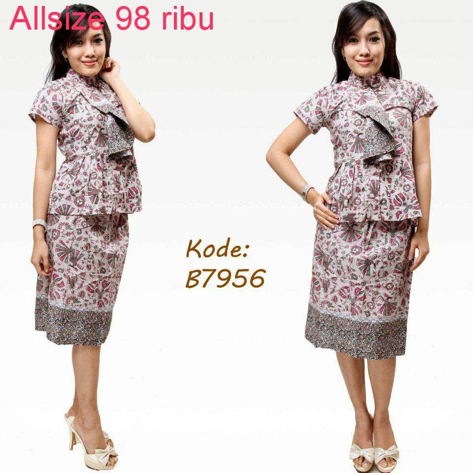 Contoh Model Baju  Batik Untuk  Kerja  Model Baju  Batik