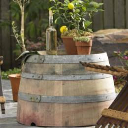 wine barrel patio furniture