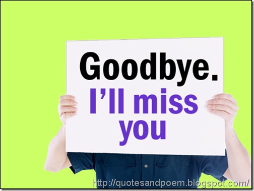 Goodbye I miss you