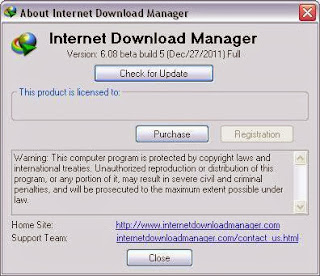 Picture showing Registered IDM 6.08 Beta Build 5